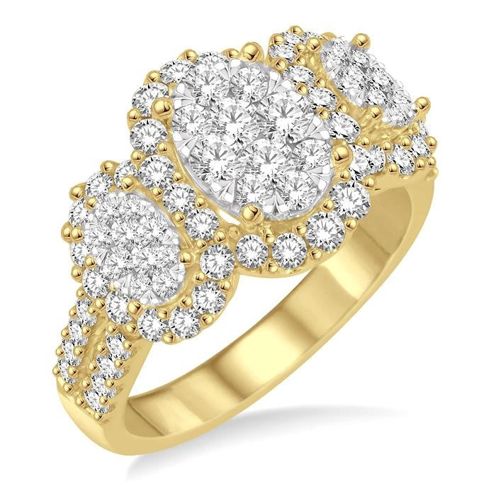 1 1/3 Ctw Diamond Shine Bright Ring in 14K Yellow and White Gold