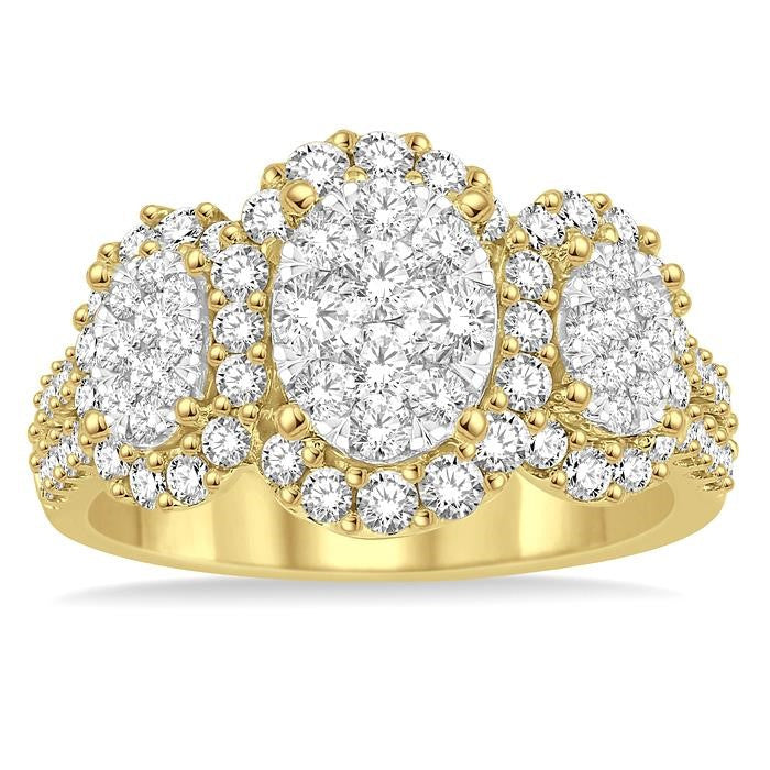 1 1/3 Ctw Diamond Shine Bright Ring in 14K Yellow and White Gold