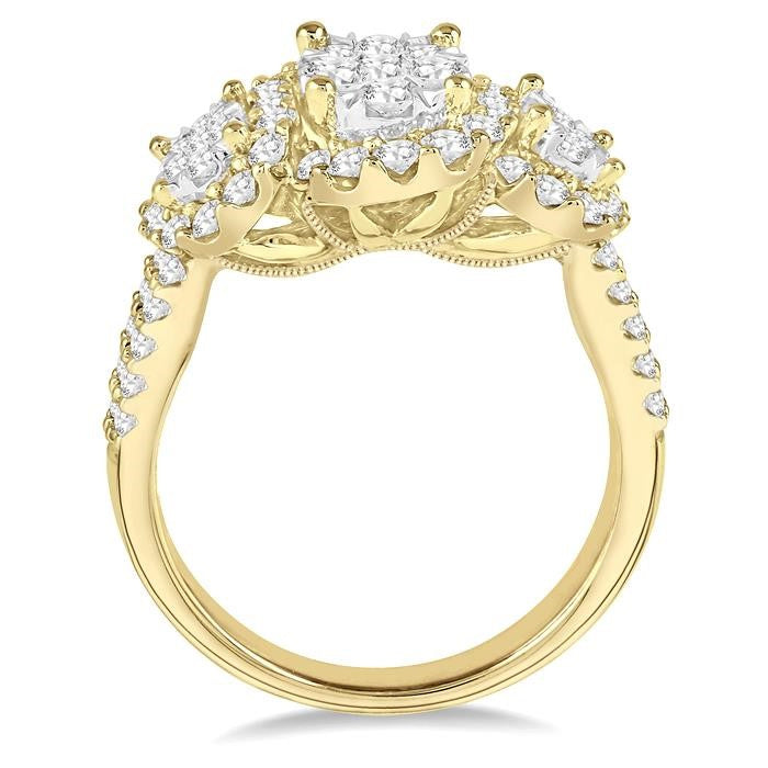 1 1/3 Ctw Diamond Shine Bright Ring in 14K Yellow and White Gold