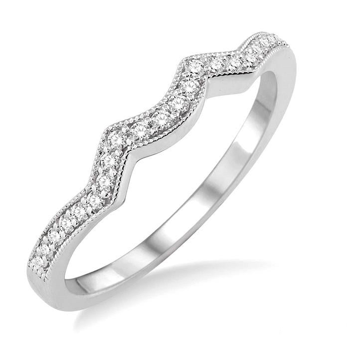 1/5 Ctw Round Cut Diamond Wedding Band in 14K White Gold