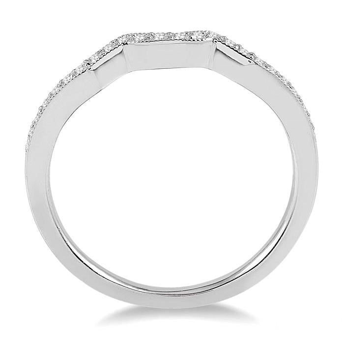 1/5 Ctw Round Cut Diamond Wedding Band in 14K White Gold