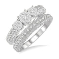 Round Shape Past Present & Future Shine Bright Diamond Wedding Set