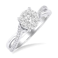 1/2 Ctw Round Shape Shine Bright Split Entwined Shank Round Cut Diamond Engagement Ring in 14K White Gold