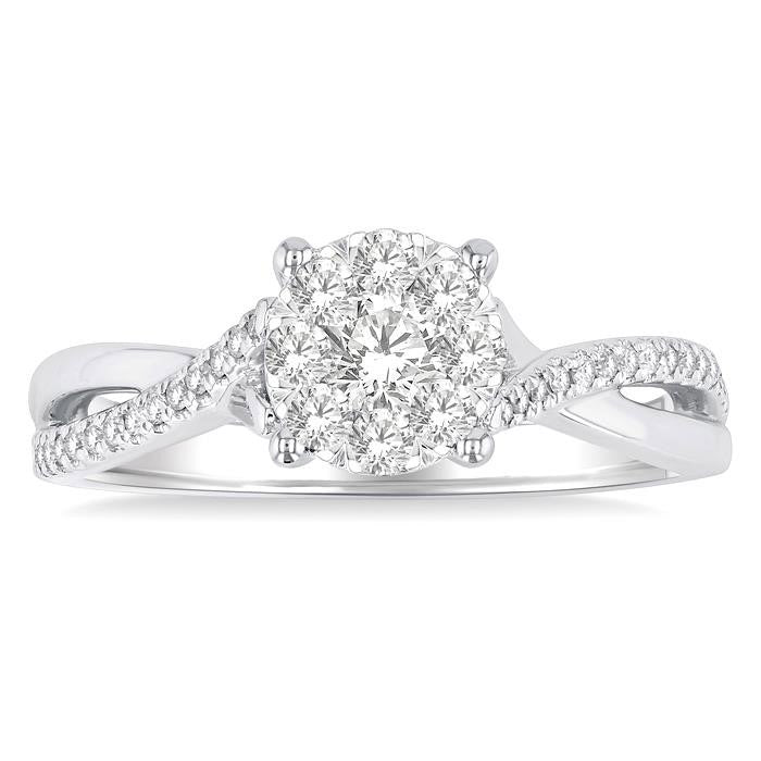 Round Shape Shine Bright Diamond Engagement Ring
