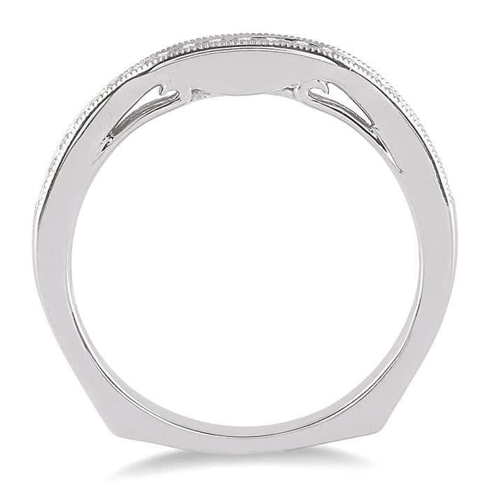 1/5 Ctw Round Cut Diamond Wedding Band in 14K White Gold