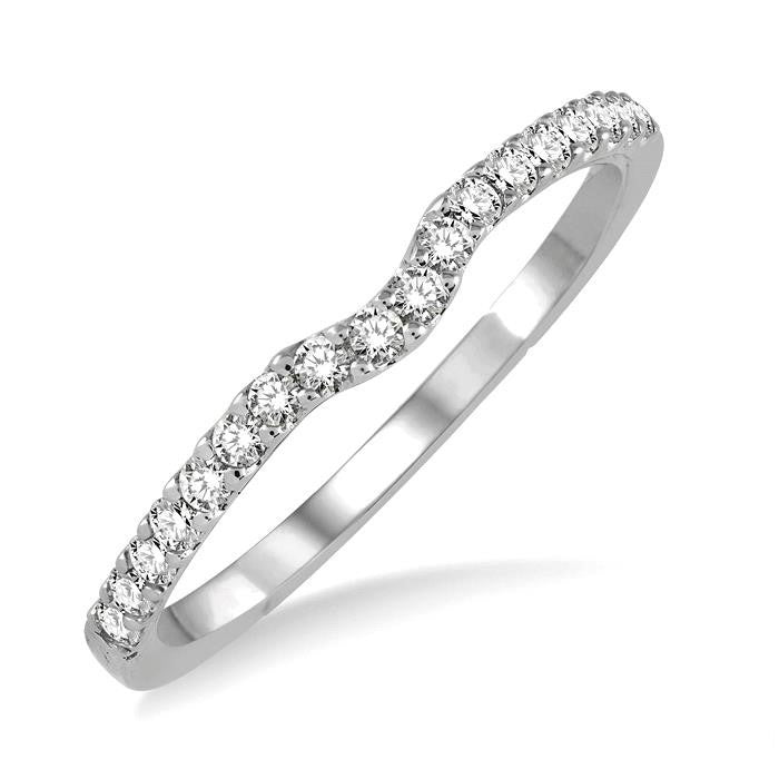 1/5 Ctw Round Cut Diamond Wedding Band in 14K White Gold