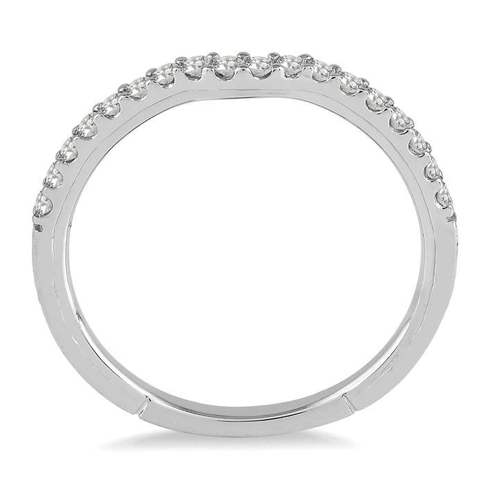 1/5 Ctw Round Cut Diamond Wedding Band in 14K White Gold