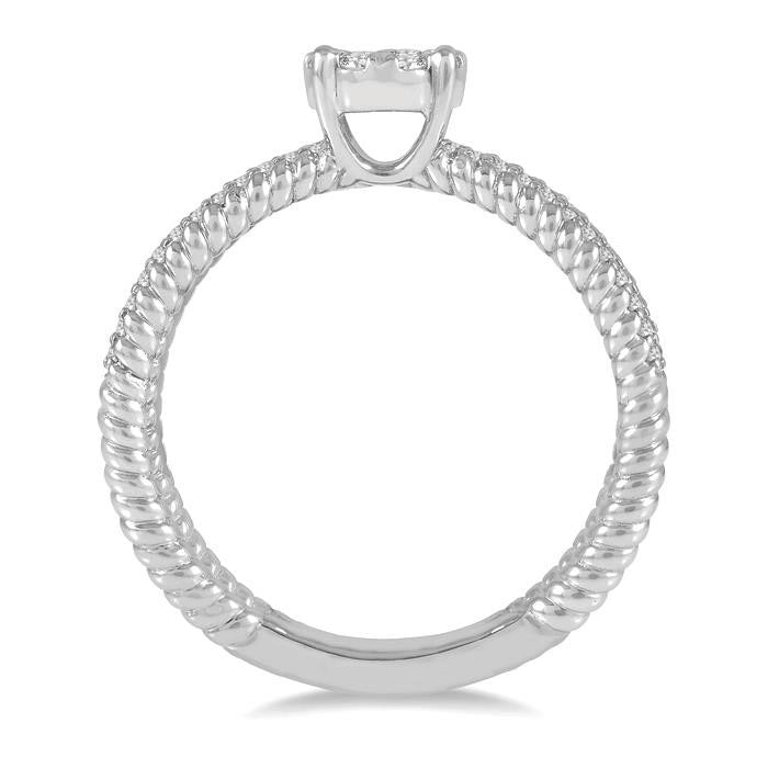 Shine Bright Stone 14K White Gold Diamond Cluster Ring