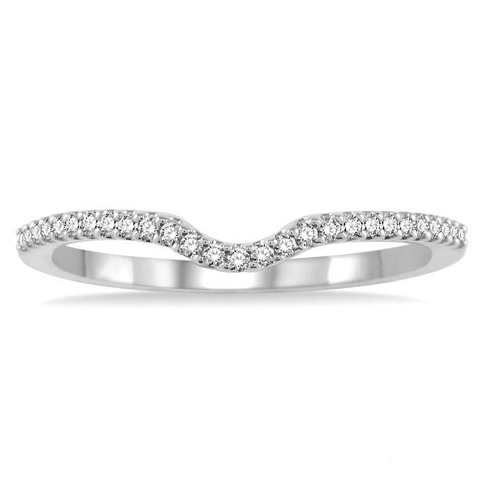 1/6 Ctw Round Cut Diamond Wedding Band in 14K White Gold