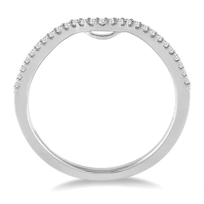 1/6 Ctw Round Cut Diamond Wedding Band in 14K White Gold