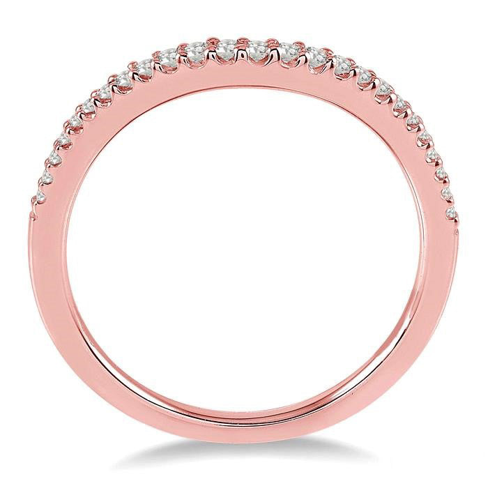 1/6 Ctw Round Cut Diamond Wedding Band in 14K Rose Gold