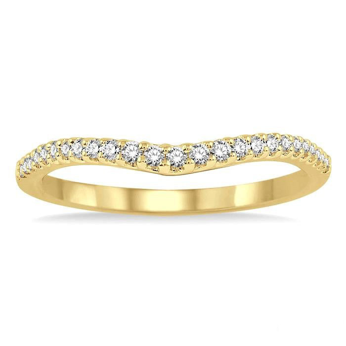 1/6 Ctw Round Cut Diamond Wedding Band in 14K Yellow Gold