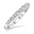 1/10 Ctw Marquise Shape Lattice Round Cut Diamond Wedding Band in 14K White Gold