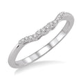 1/10 Ctw Round Cut Diamond Wedding Band in 14K White Gold