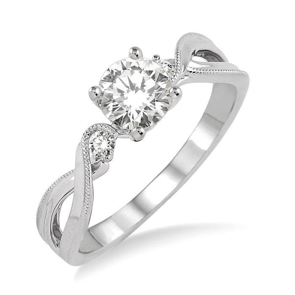 1/20 Ctw Diamond Semi-Mount Engagement Ring in 14K White Gold