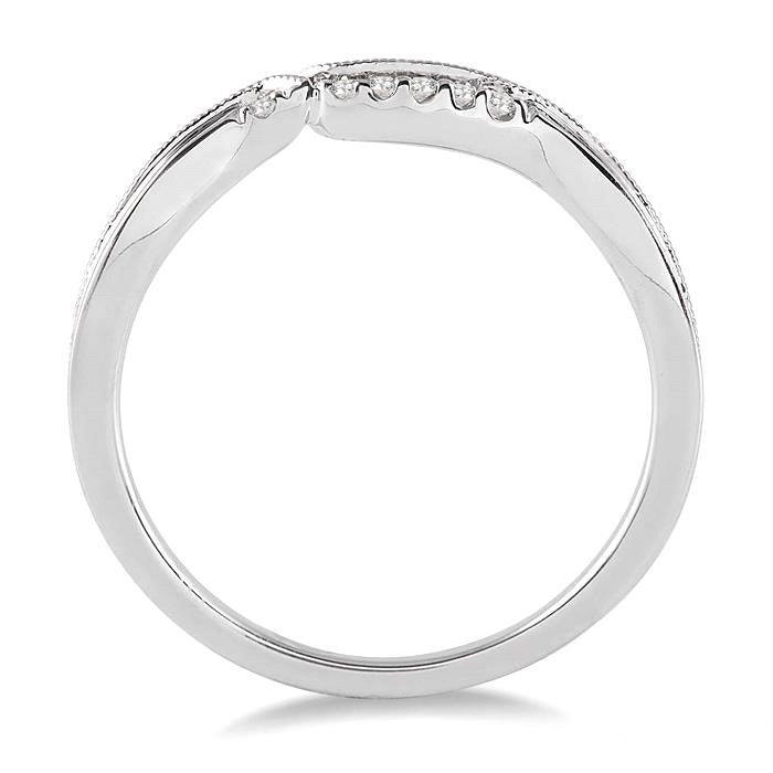 1/20 Ctw Round Cut Diamond Wedding Band in 14K White Gold