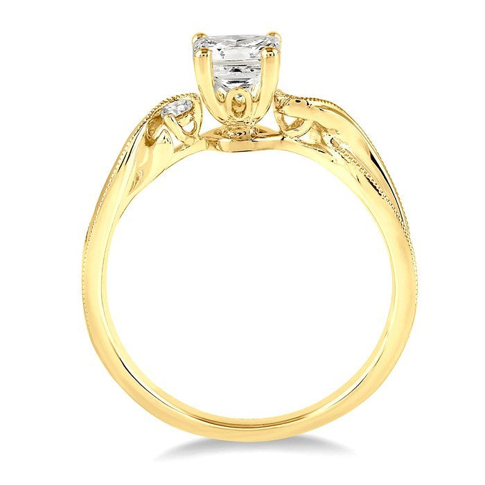 1/20 Ctw Diamond Semi-Mount Engagement Ring in 14K Yellow Gold