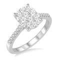 3/4 Ctw Oval Shape Diamond Shine Bright Ring in 14K White Gold