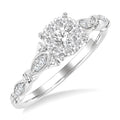 3/8 Ctw Round Shine Bright Diamond Engagement Ring in 14K White Gold