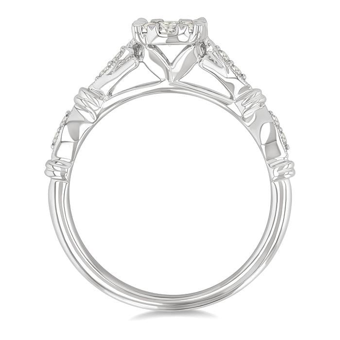 3/8 Ctw Round Shine Bright Diamond Engagement Ring in 14K White Gold