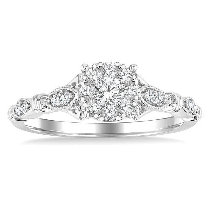 Round Shape Shine Bright Diamond Engagement Ring