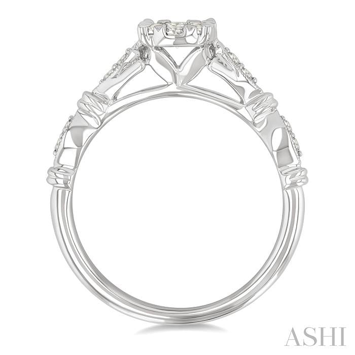 3/8 Ctw Round Shine Bright Diamond Engagement Ring in 14K White Gold