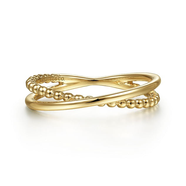 14K Yellow Gold Bujukan Criss Cross Ring