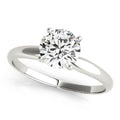 14K White Gold Round Solitaire Engagement Ring