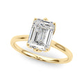 14K Yellow Gold Emerald Cut Solitaire Engagement Ring