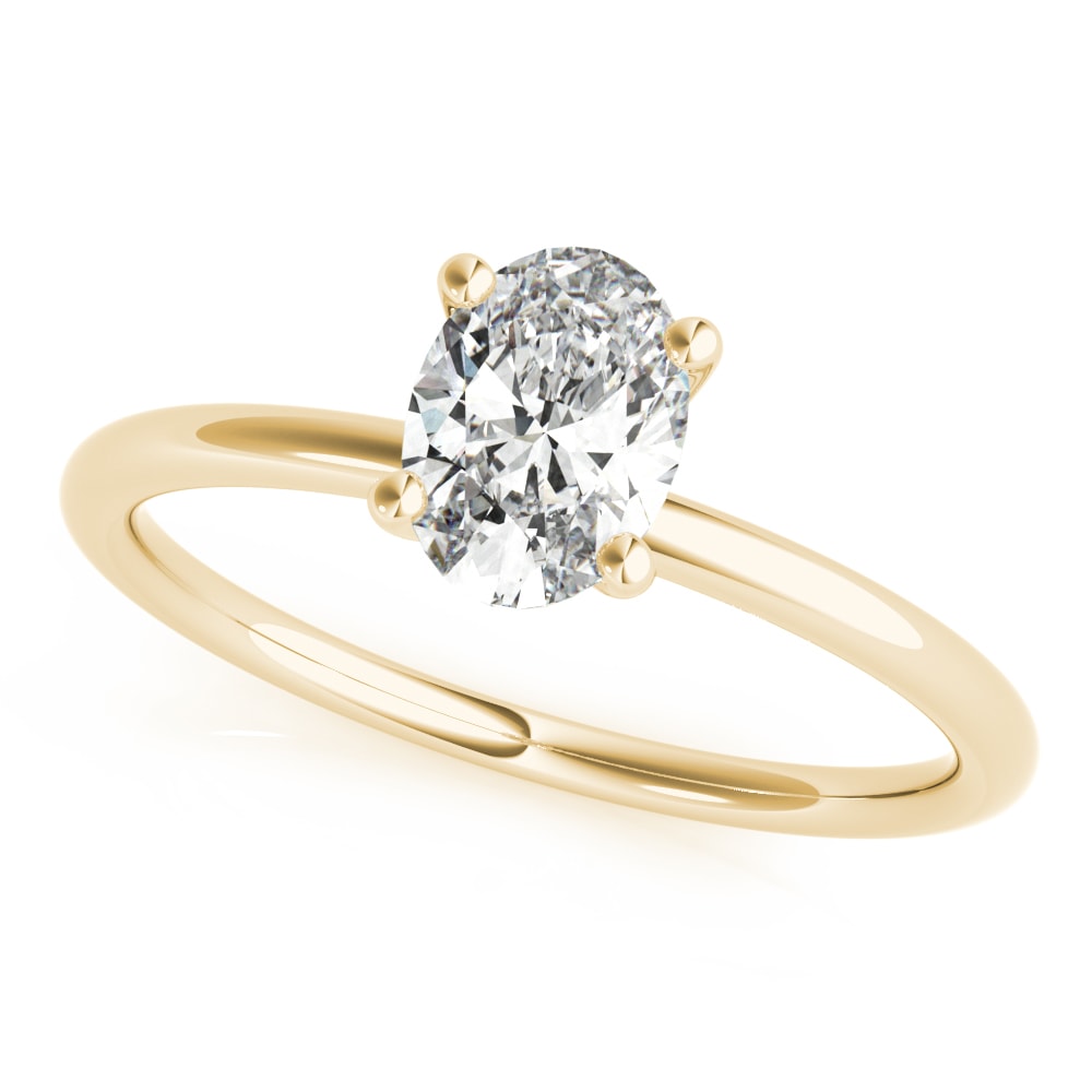 14K Yellow Gold Oval Solitaire Engagement Ring