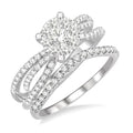 7/8 Ctw Diamond Shine Bright Wedding Set with 5/8 Ctw Engagement Ring and 1/5 Ctw Wedding Band in 14K White Gold