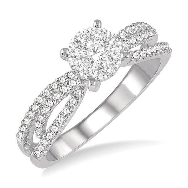5/8 Ctw Diamond Shine Bright Engagement Ring in 14K White Gold