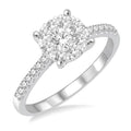 3/4 Ctw Round Cut Shine Bright Diamond Ring in 14K White Gold
