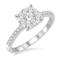 3/4 Ctw Round Cut Shine Bright Diamond Ring in 14K White Gold