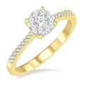 3/8 Ctw Round Shape Diamond Shine Bright Ring in 14K Yellow and White Gold