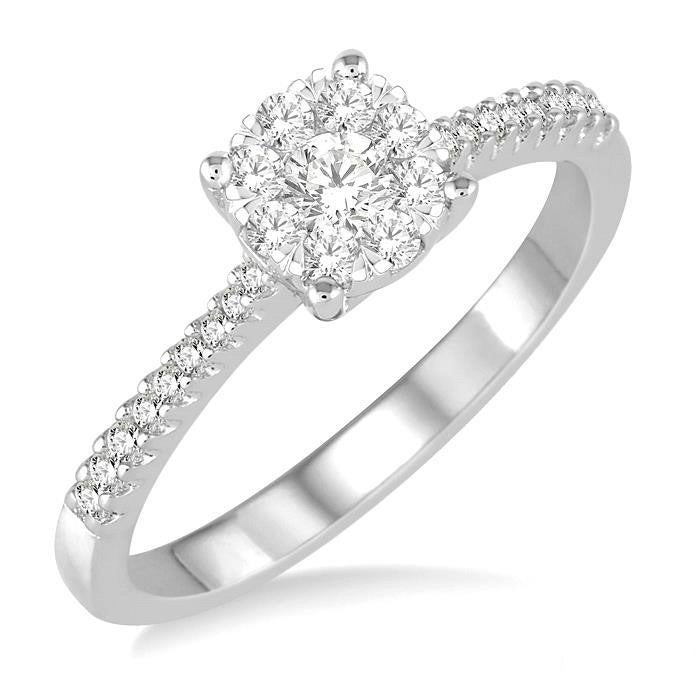Shine Bright Majestic Obsidian 14K White Gold Diamond Bridal Ring