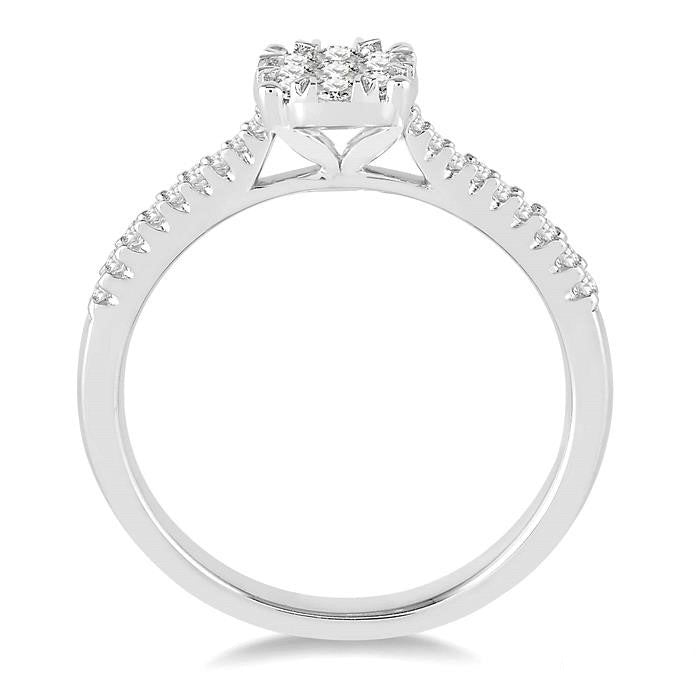 Shine Bright Majestic Obsidian 14K White Gold Diamond Bridal Ring