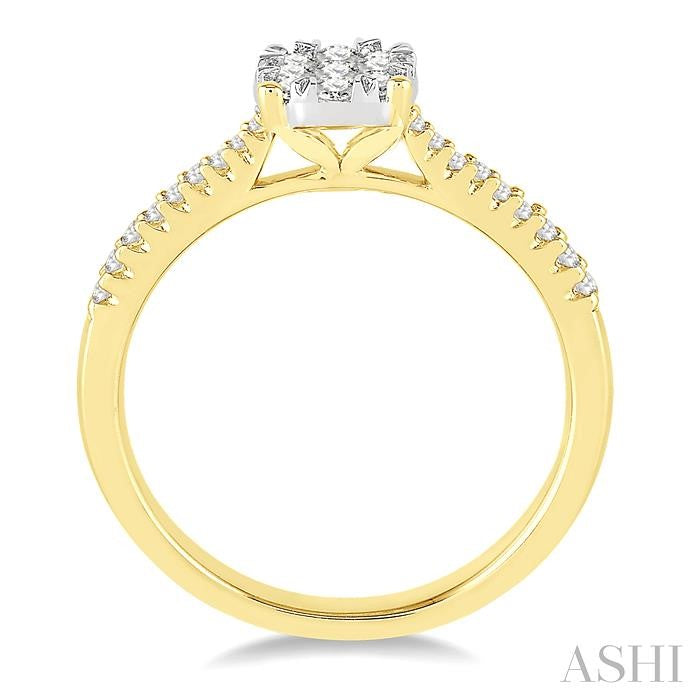 3/8 Ctw Round Shape Diamond Shine Bright Ring in 14K Yellow and White Gold