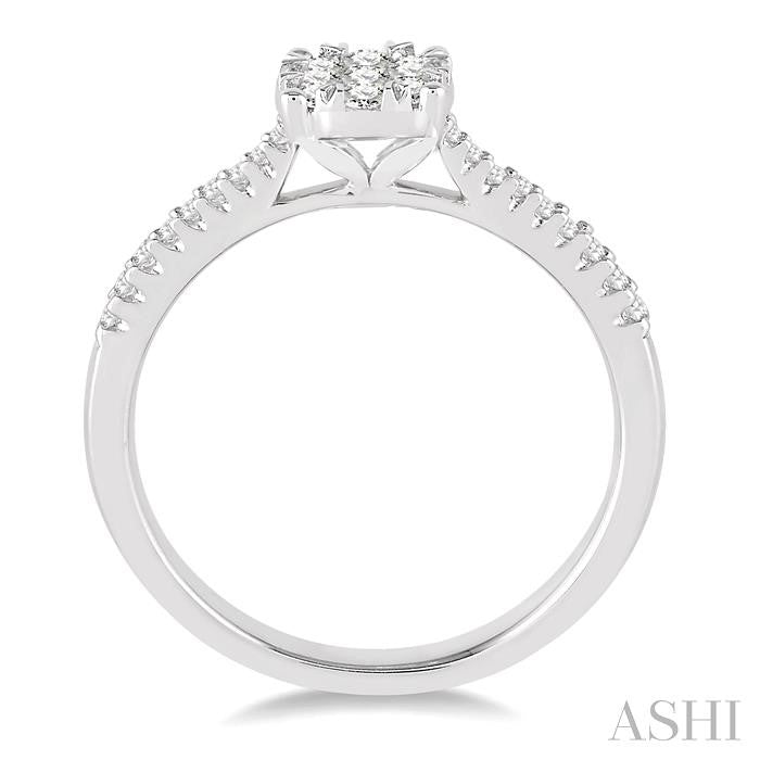 3/8 Ctw Round Shape Diamond Shine Bright Ring in 14K White Gold