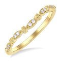1/20 Ctw Marquise Link Round Cut Diamond Wedding Band in 14K Yellow Gold