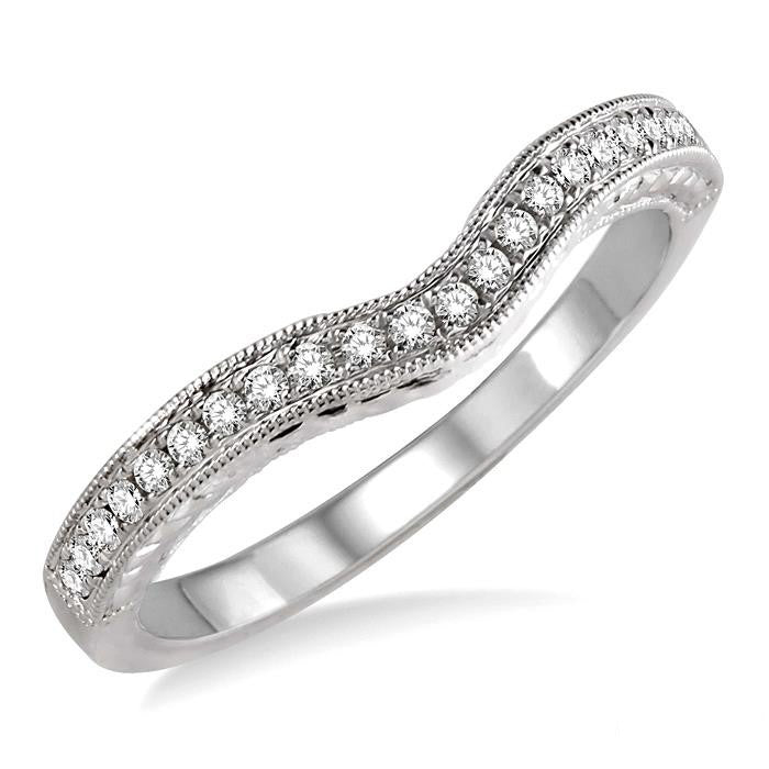 1/6 Ctw Round Cut Diamond Wedding Band in 14K White Gold