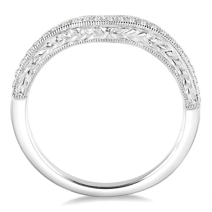 1/6 Ctw Round Cut Diamond Wedding Band in 14K White Gold