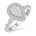 Pear Shape Halo Shine Bright Diamond Engagement Ring