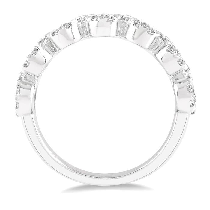 1 Ctw Jointed Circular Mount Shine Bright Diamond Cluster Band in 14K White Gold