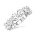 3/4 Ctw Jointed Circular Mount Shine Bright Diamond Cluster Band in 14K White Gold
