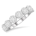 1/2 Ctw Jointed Circular Mount Shine Bright Round Cut Diamond Wedding Band in 14K White Gold