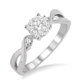 1/3 Ctw Round Cut Diamond Shine Bright Engagement Ring in 14K White Gold