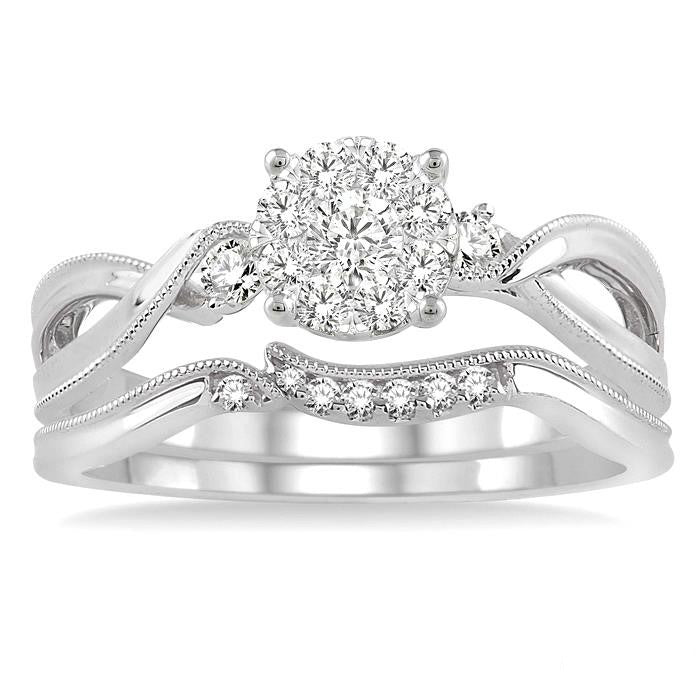 Round Shape Shine Bright Diamond Wedding Set