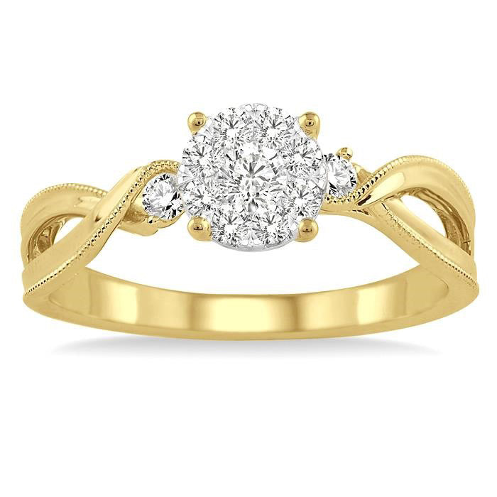 Round Shape Shine Bright Diamond Engagement Ring