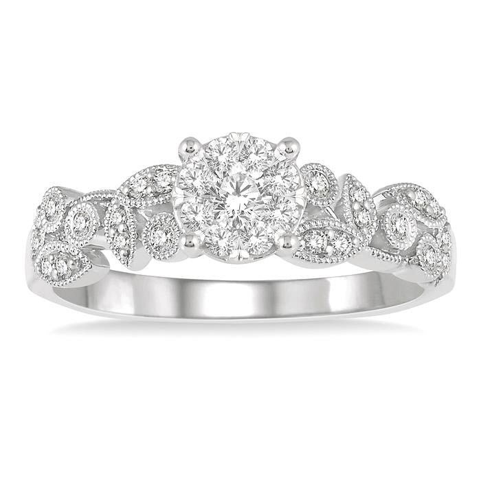 Round Shape Shine Bright Diamond Engagement Ring